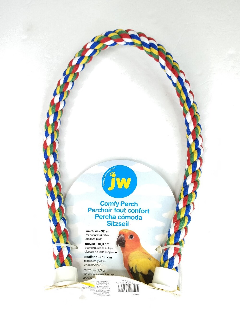 JW Comfy Perch Rope Bird Perch  Multicolor 32 Inches